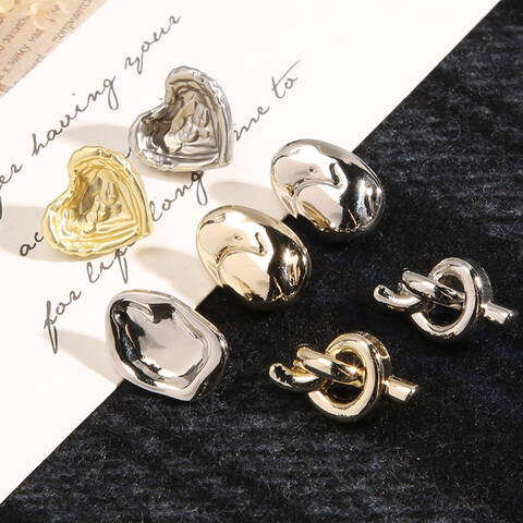 Latitude Personalized metal clothing, decorative buttons, men's and women's coats, tops, shirts, versatile buttons, cardigans, shirt button accessories, 4# silver, 6 pieces [14mm], no specifications Application Scenario