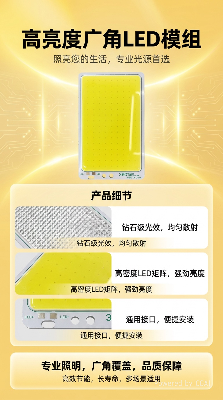 爆款12V50-100W超亮超薄cobled灯板投光灯钓鱼灯室外照明光源夜市灯详情1