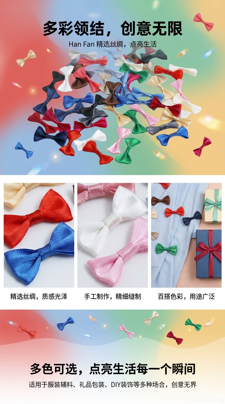 Premium colored bow tie accessories, beaded collar flowers, retro style multi-color tie decoration pic 1