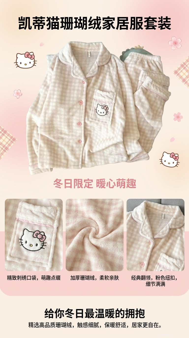 童家莫代尔棉儿童家居服舒适透气柔软保暖春夏款详情1
