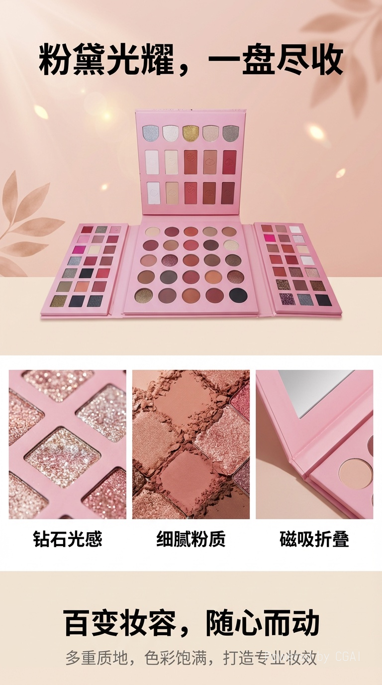 时尚彩妆套装多色眼影盘化妆品组合全套美妆用品学生专用妆容工具详情1