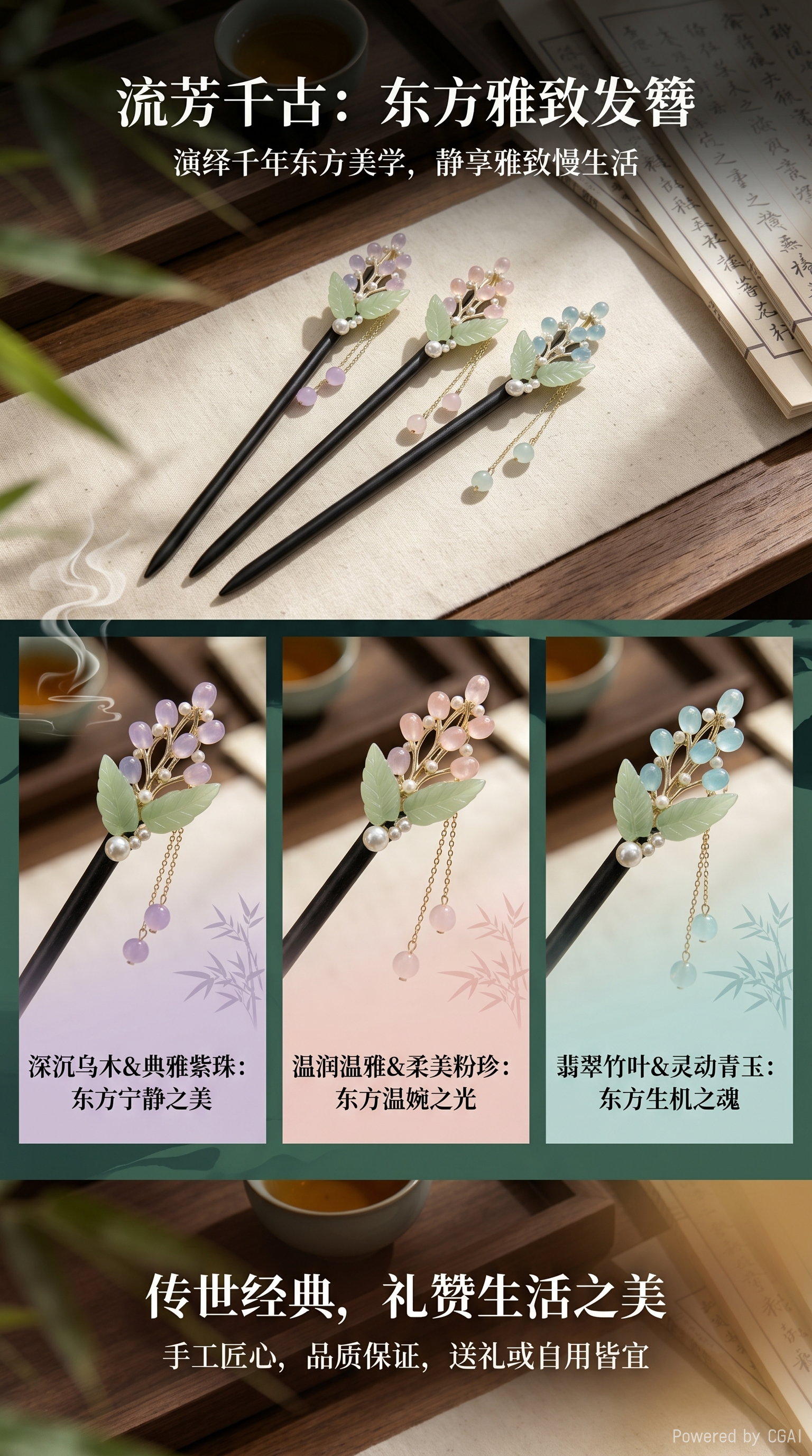 爆款中式发簪女2026春夏款古风流苏步摇合金簪子旗袍发饰详情2