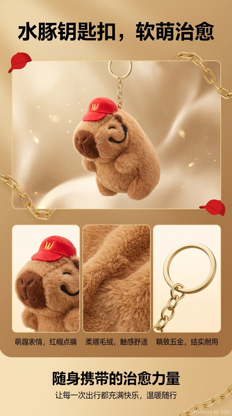 定制毛绒玩具水豚噜噜娃娃玩偶潮流公仔柔软可爱 plush详情1