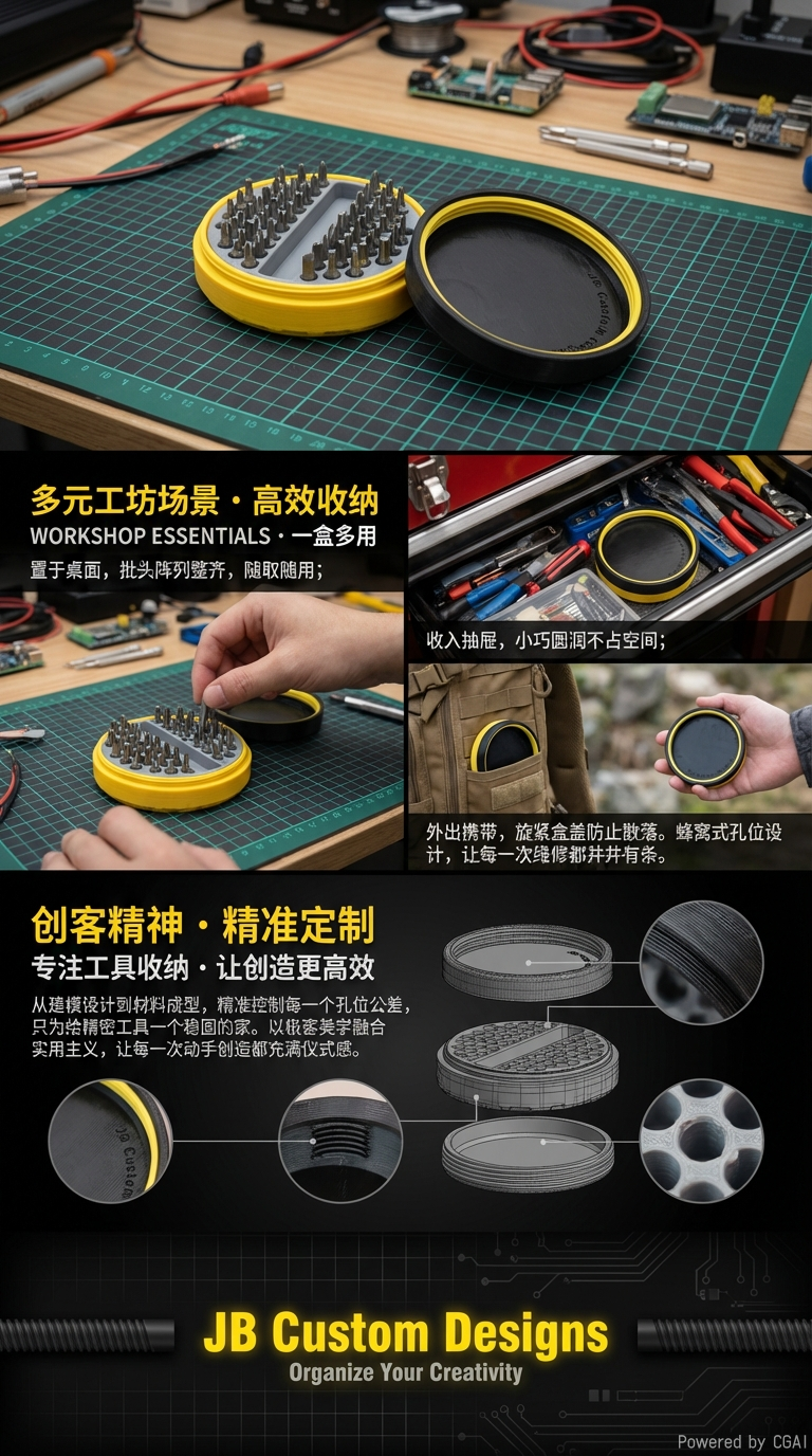 Circular double-layer storage box, blind box, display stand, right-angle cabinet, organizing box, screw magic tool pic 3
