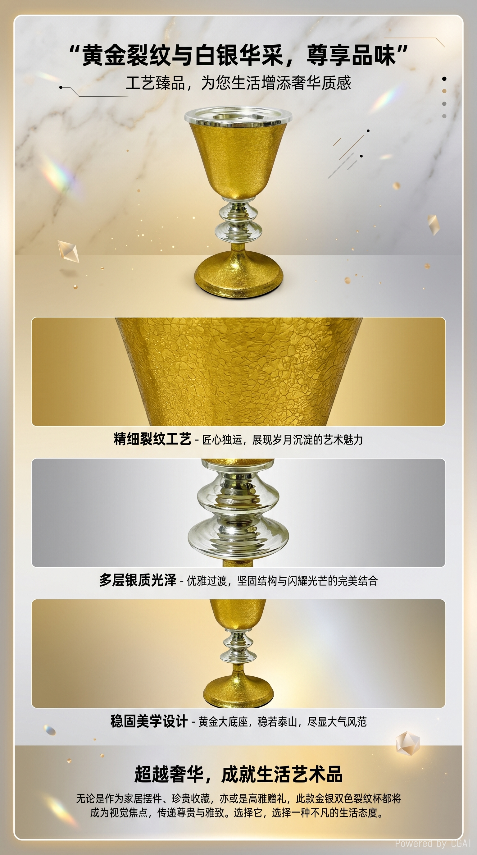 金色烛台摆件玻璃烛台蜡烛器皿香薰杯工艺品烛台设计感详情1