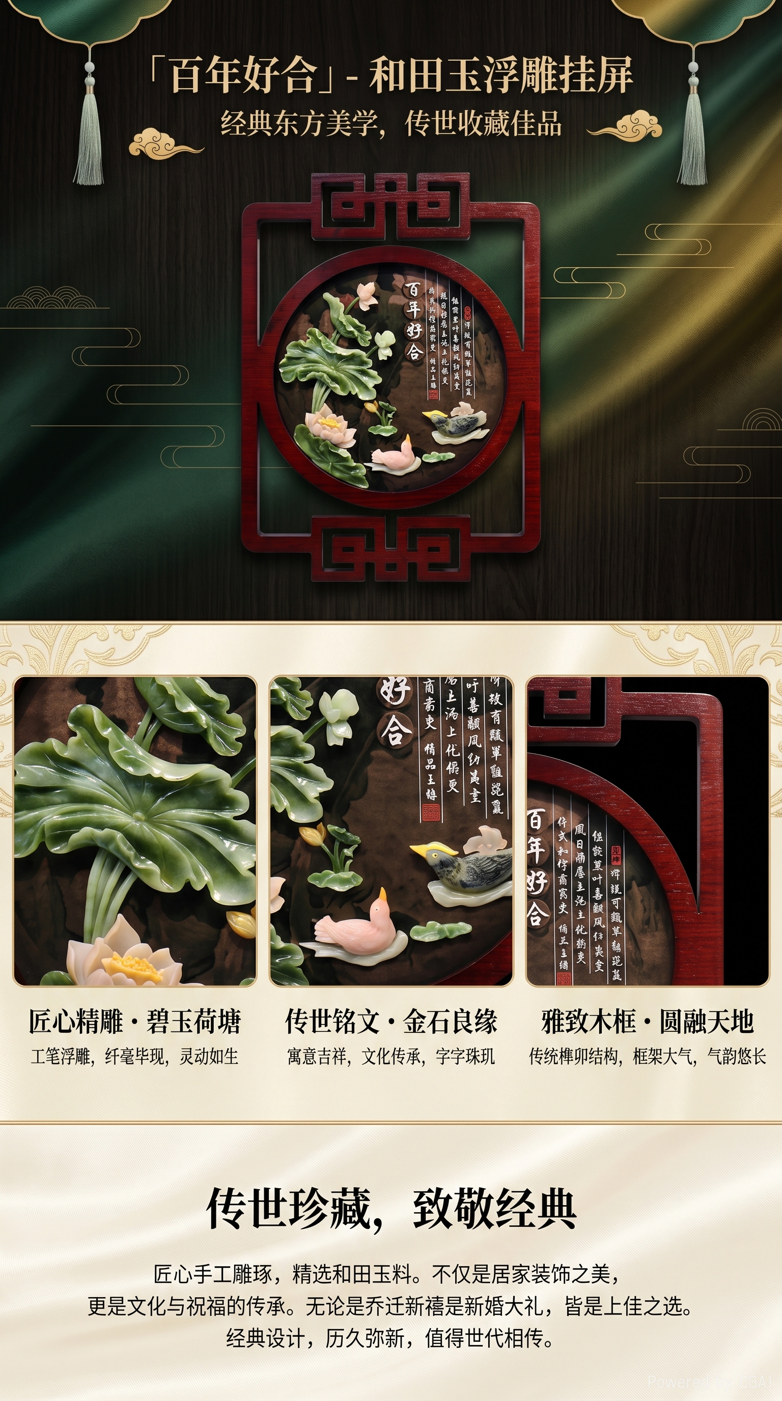 国画中式装饰画壁画新中式字画书房画纸雕画空白挂轴详情1