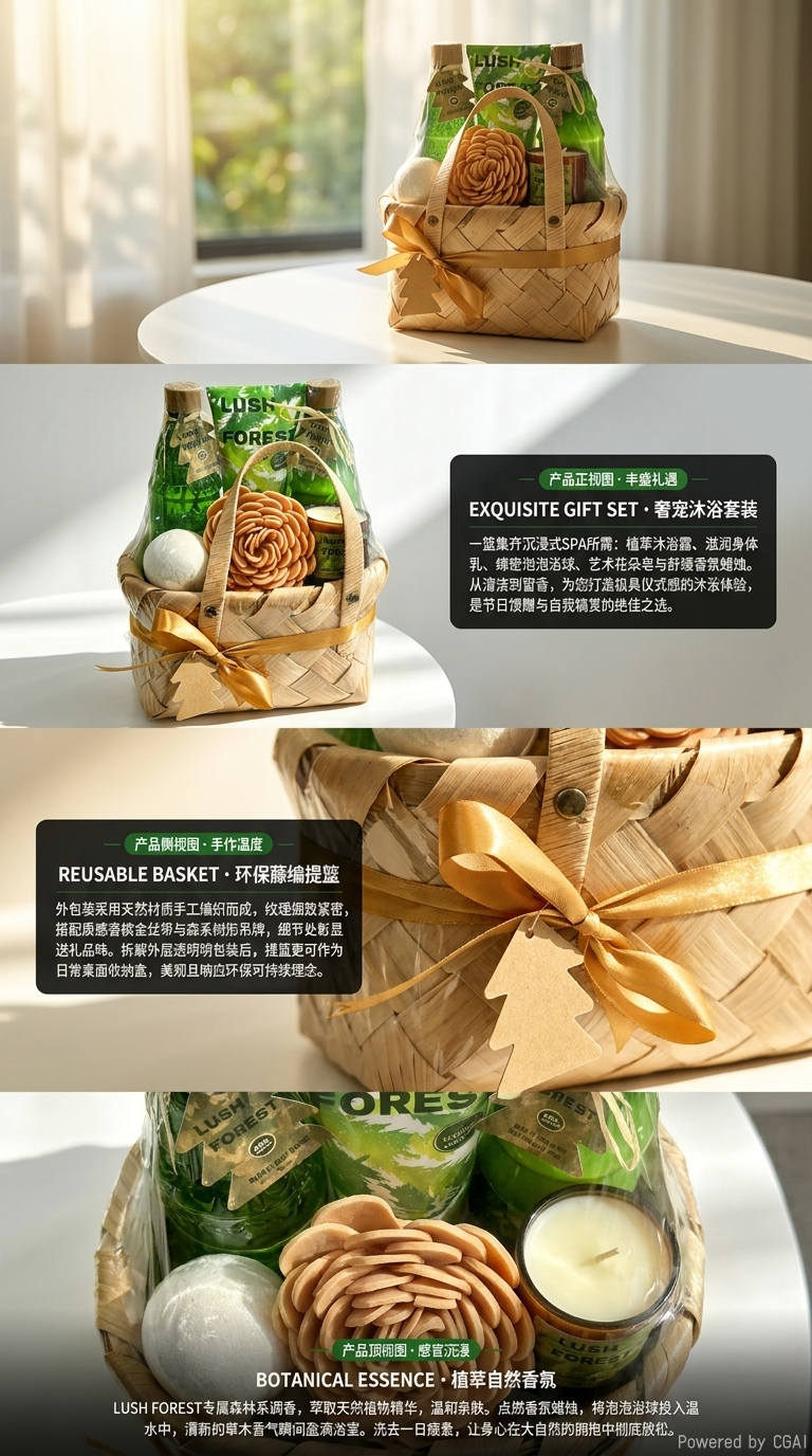 Forest-themed light luxury scented bath gift set pic 2