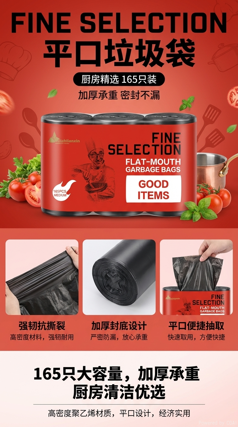 红色包装加厚垃圾袋学生卡通塑料垃圾袋垃圾袋拉圾袋加厚垃圾袋学生卡通垃圾袋塑料拉圾袋详情1