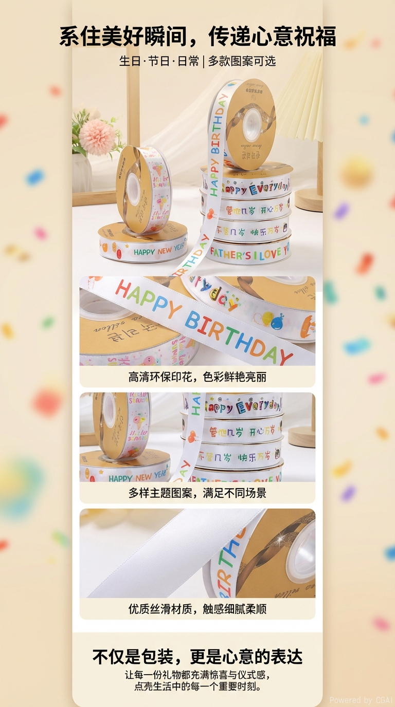 Wedding colorful ribbons, birthday greetings, ribbon rolls, festival paper decorations, honeycomb balls, colored stripes, decals, decorative items, wedding celebrations pic 1