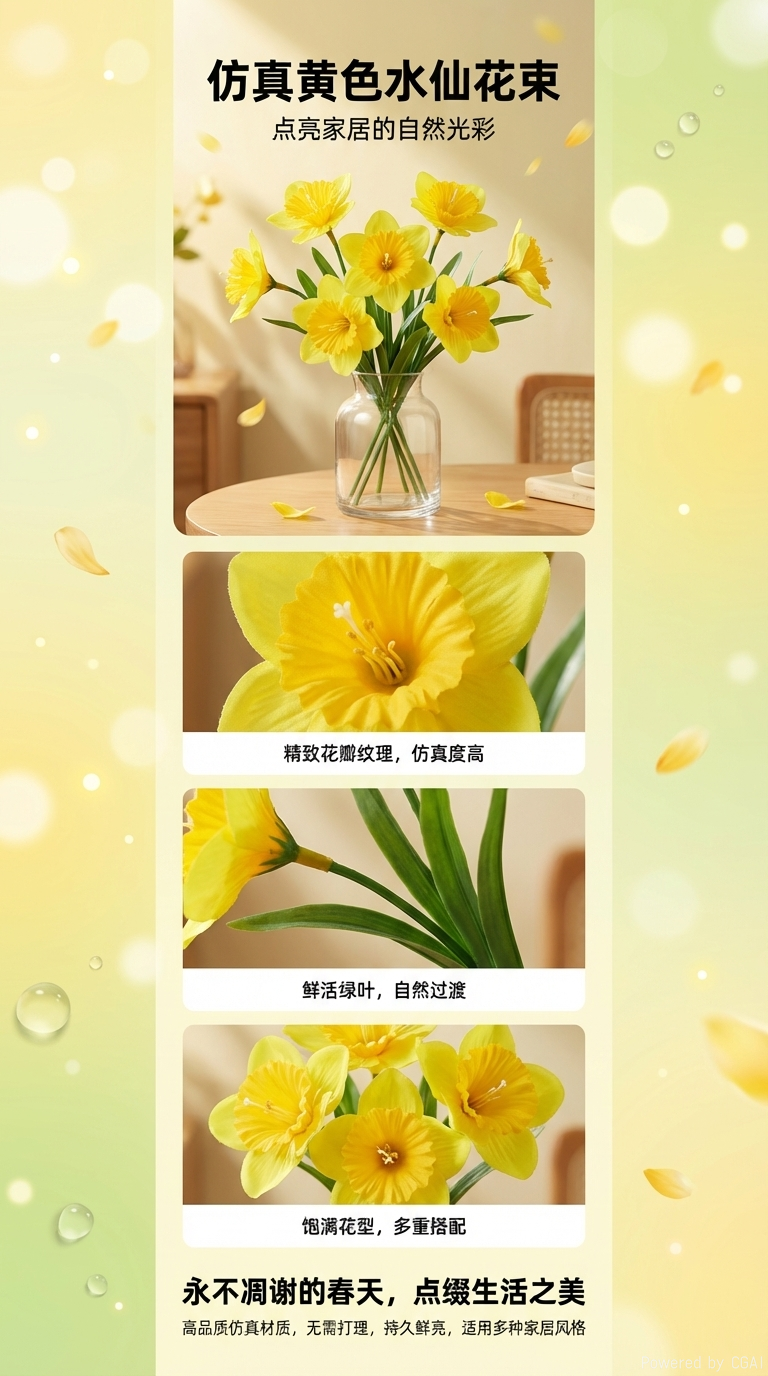 家饰塑料花仿真花假花装饰花防褪色耐用美观详情1