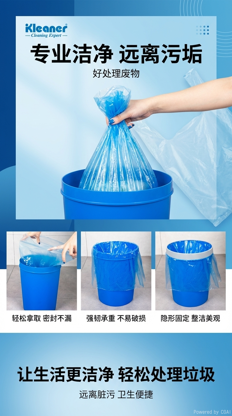 平口加厚垃圾袋家用大容量防漏结实耐用详情1