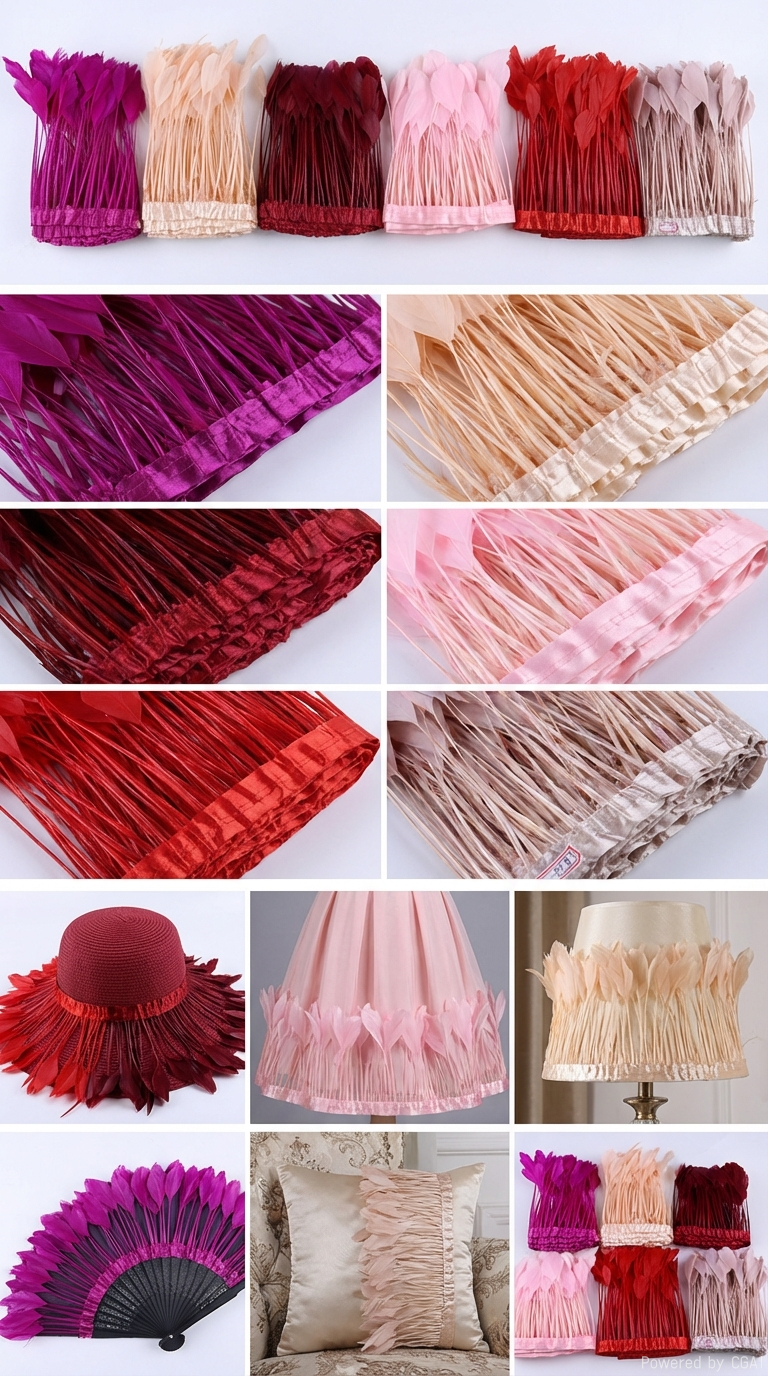 撕头鸡毛布边/羽毛布带diy羽毛裙边舞会服装辅料详情2