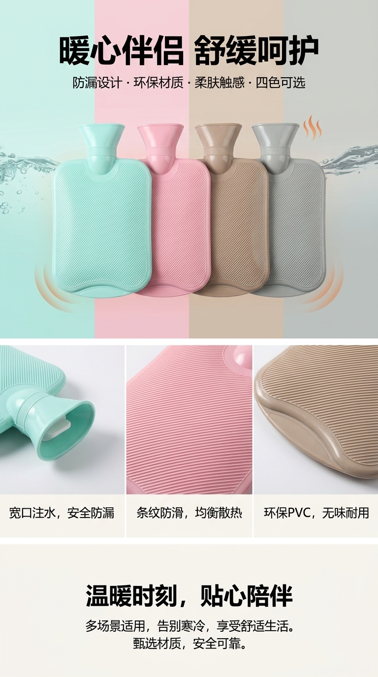 充电式硅胶热水袋学生冬季简约充水便携pvc热水袋092829694详情1