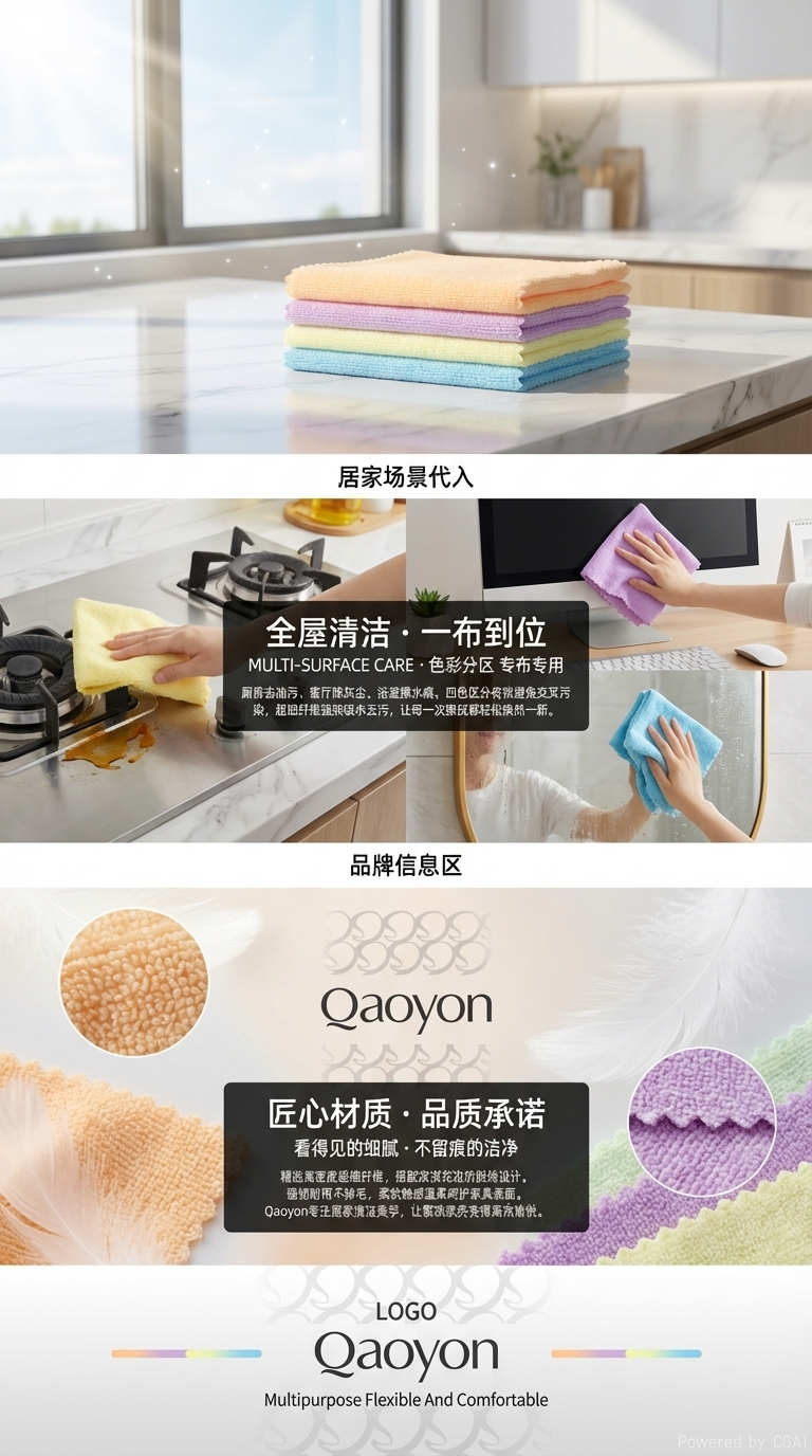 超细纤维小方巾厨房洗碗刷锅家用清洁卫生擦手巾详情3
