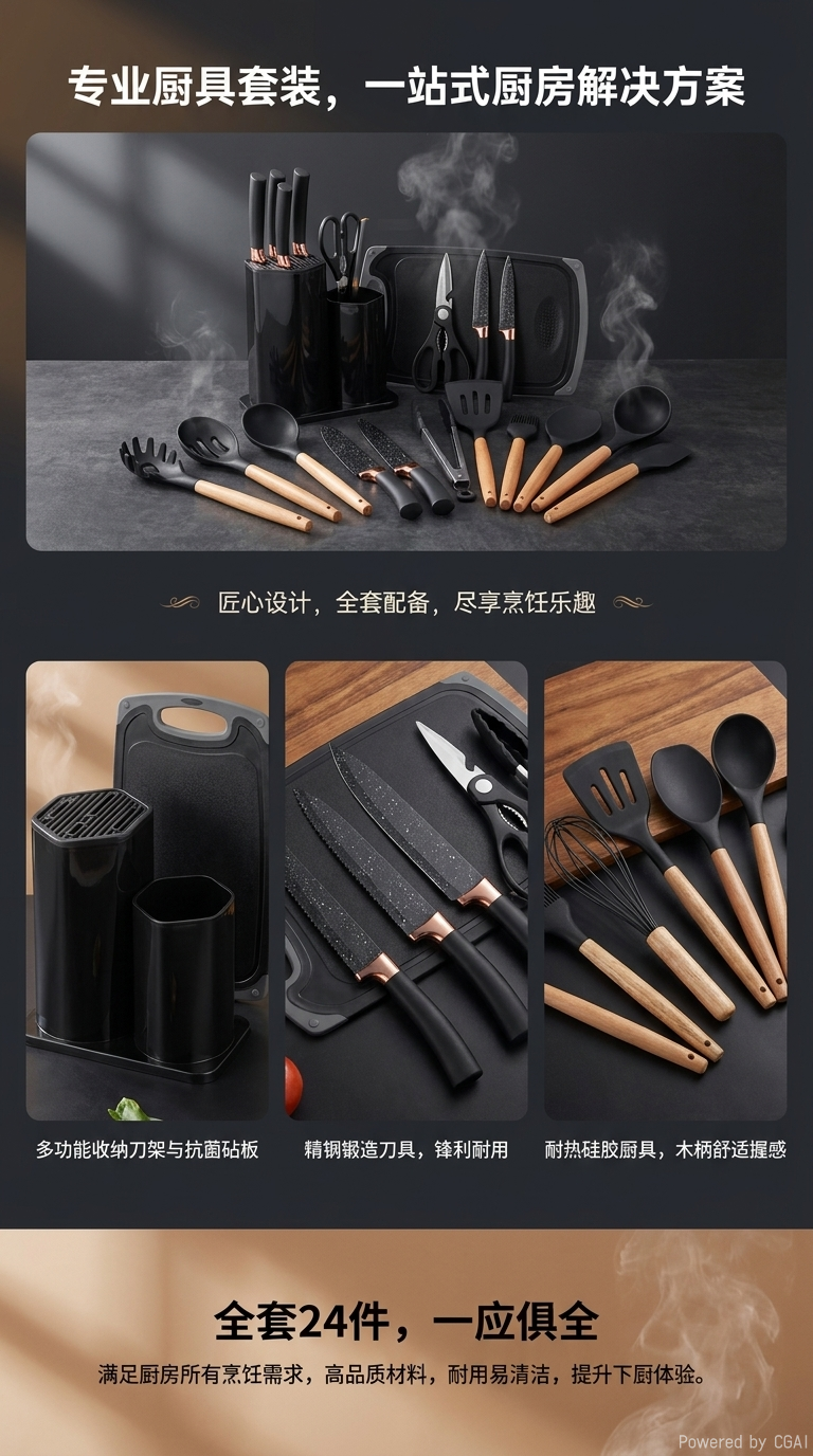 硅胶19件厨具套装详情1