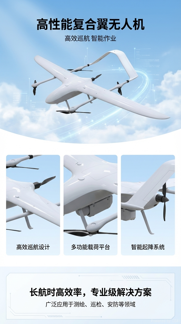 星途领航大型无人机油动垂直起降复合翼大型无人机平台VF150P详情4