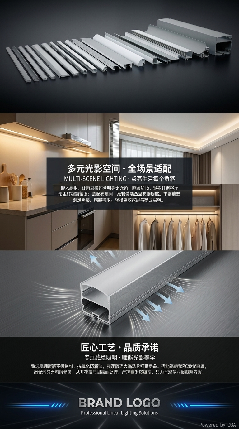 LED铝型材节能照明LED铝型材通用配件详情3