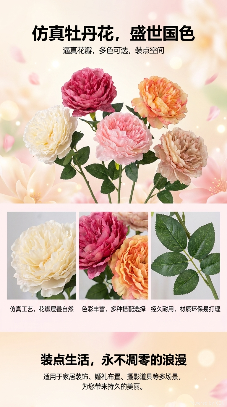 手工编织仿玫瑰花花园礼品仿真花仿真玫瑰玫瑰仿真花详情1