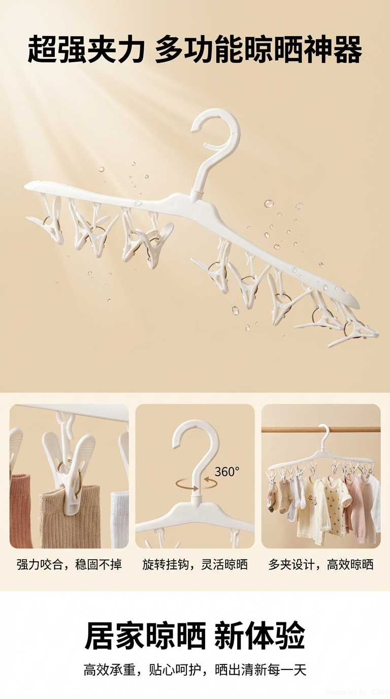 义乌好货塑料夹子衣架袜子衣架内裤衣架高品质外贸跨境批发详情1
