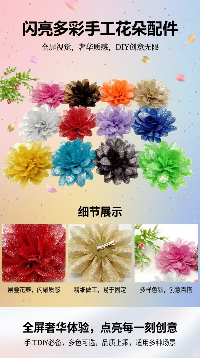 8cm daisy little flower flower hecho a mano diy tela flores accesorios para el cabello material accesorios de ropa accesorios pic 1
