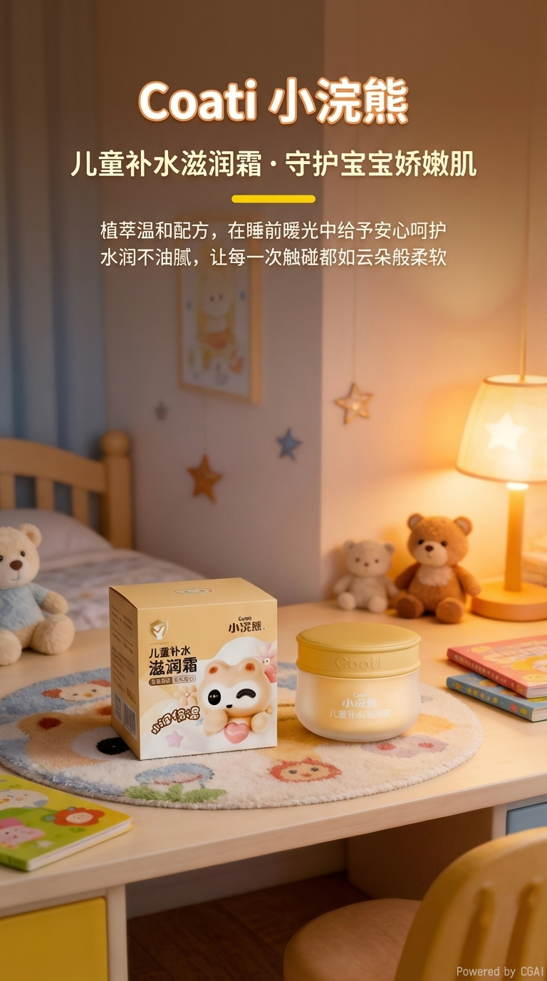 小浣熊儿童补水滋润霜儿童洗护保湿修护柔润滋养详情1