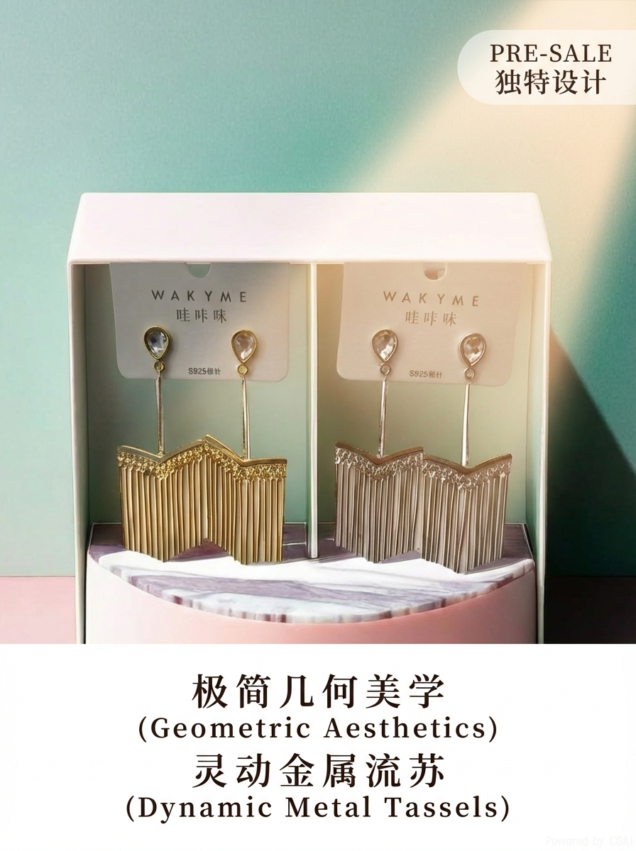 哇咔咪2026新品耳环，S925银针设计，复古风潮来袭！详情2