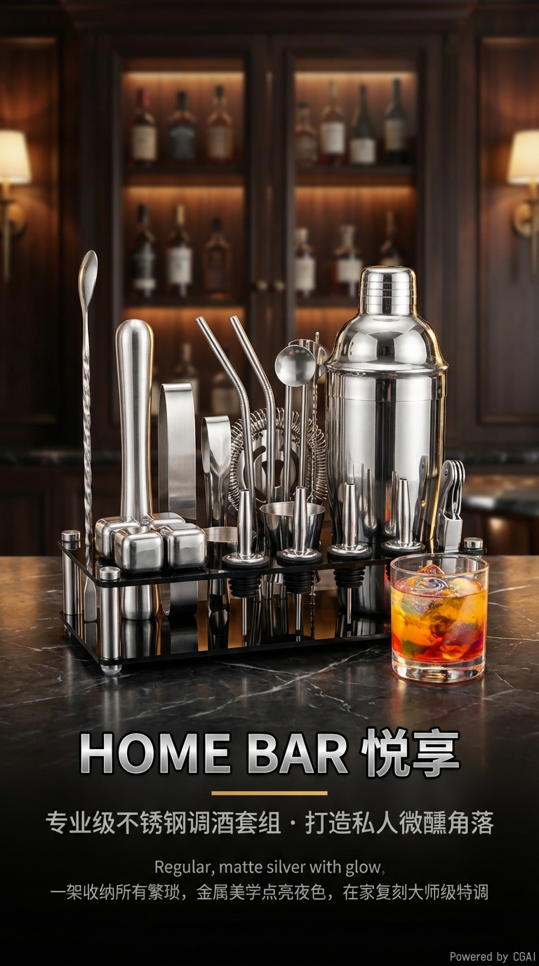 调酒工具套装酒具套装白酒具分酒器酒杯组合调酒器具专业酒吧用品详情1