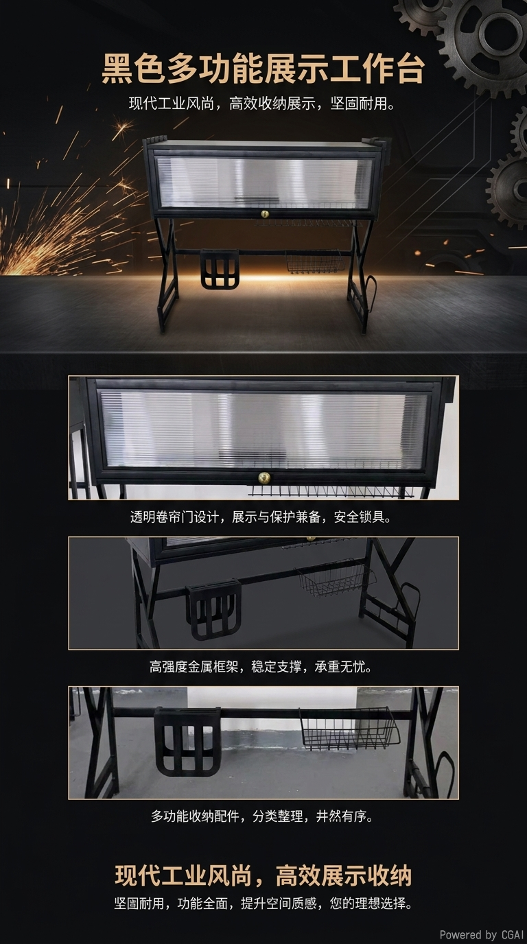 泡泡玛特手办展示柜玻璃柜盲盒收纳展示台详情1