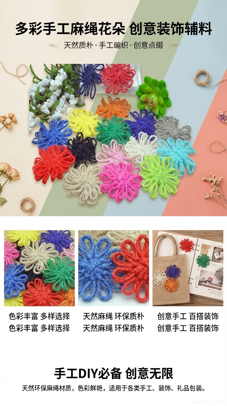 彩色毛线花束手工编织大花束毛线太阳花针织花茉莉花详情1