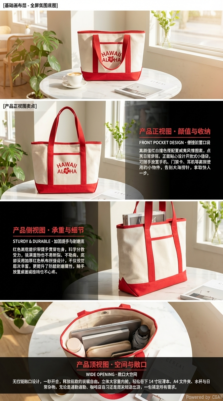 红色透明PVC手提袋礼品袋塑料袋大容量可重复使用详情2