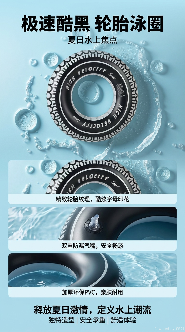 高颜值轮胎泳圈儿童成人夏季水上详情1
