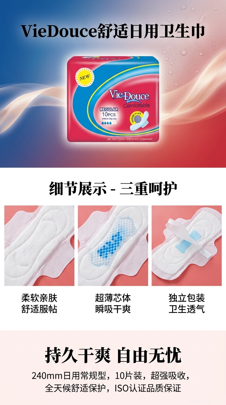 Vie Douce Comfortable 卫生巾10片装 详情1