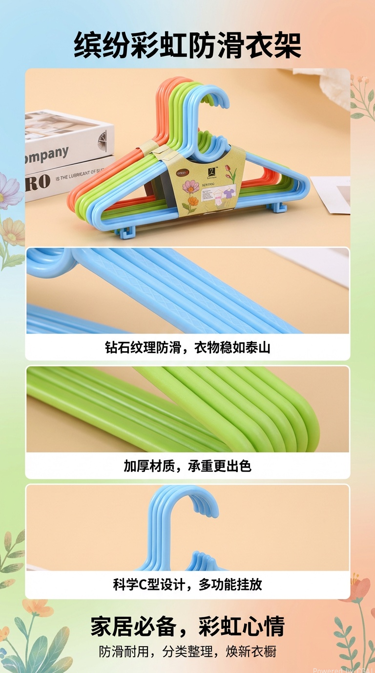 厂家直销批发供应干湿两用多功能防滑塑料衣架 服装店家用衣架详情1