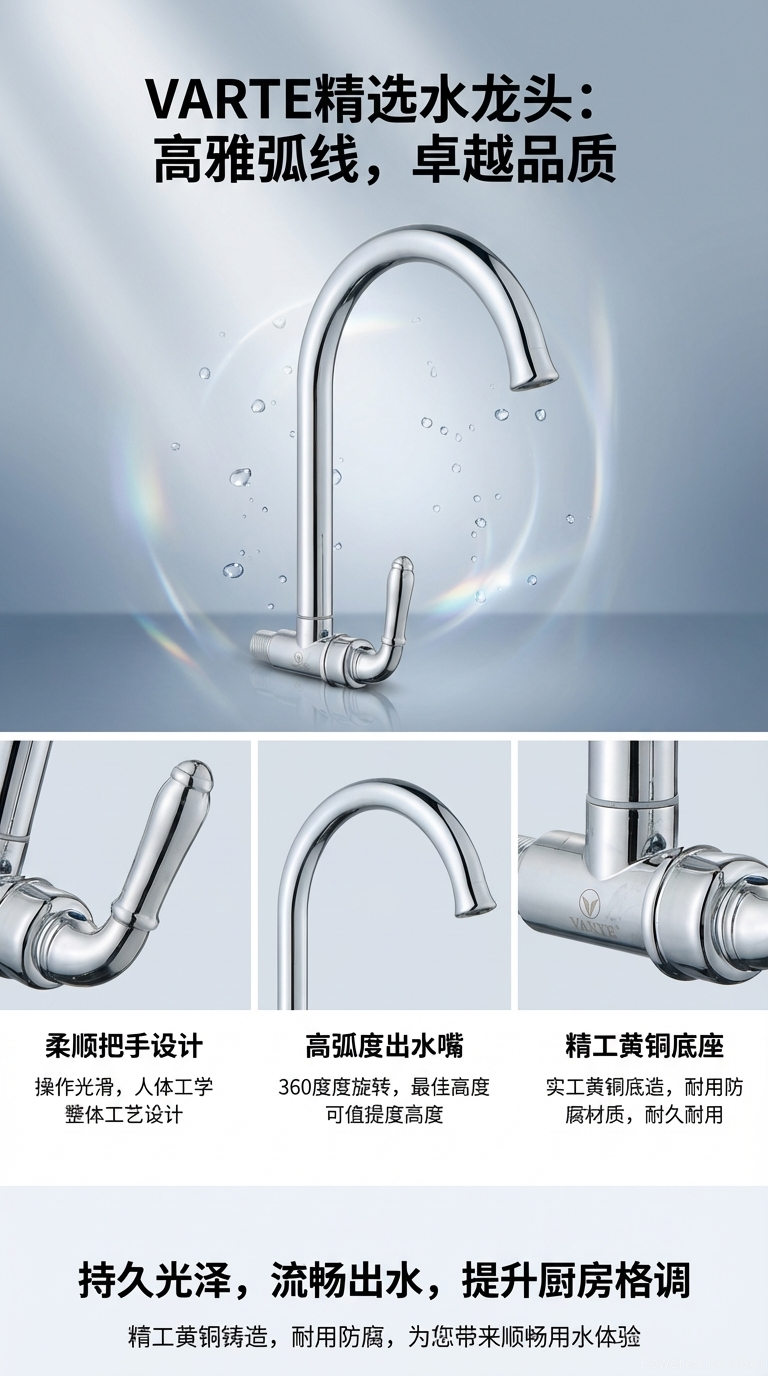 VARTE高端不锈钢水龙头VFS-1337新款龙头详情1