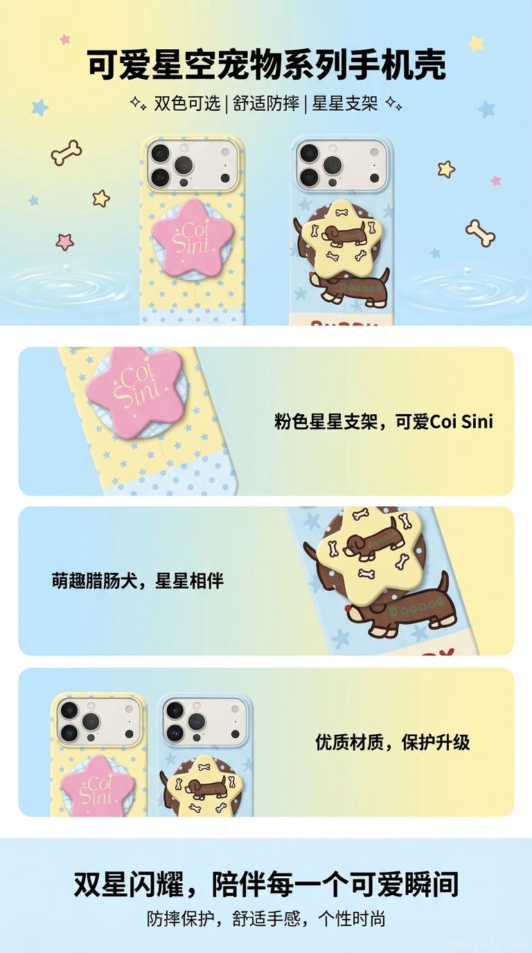可爱卡通手机壳保护套180g 防摔防刮防水防指纹详情1