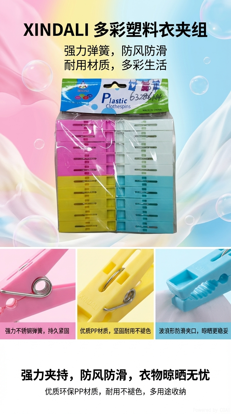 塑料夹子防风夹子无痕衣夹裤夹收纳夹子衣服夹外贸跨境批发详情1