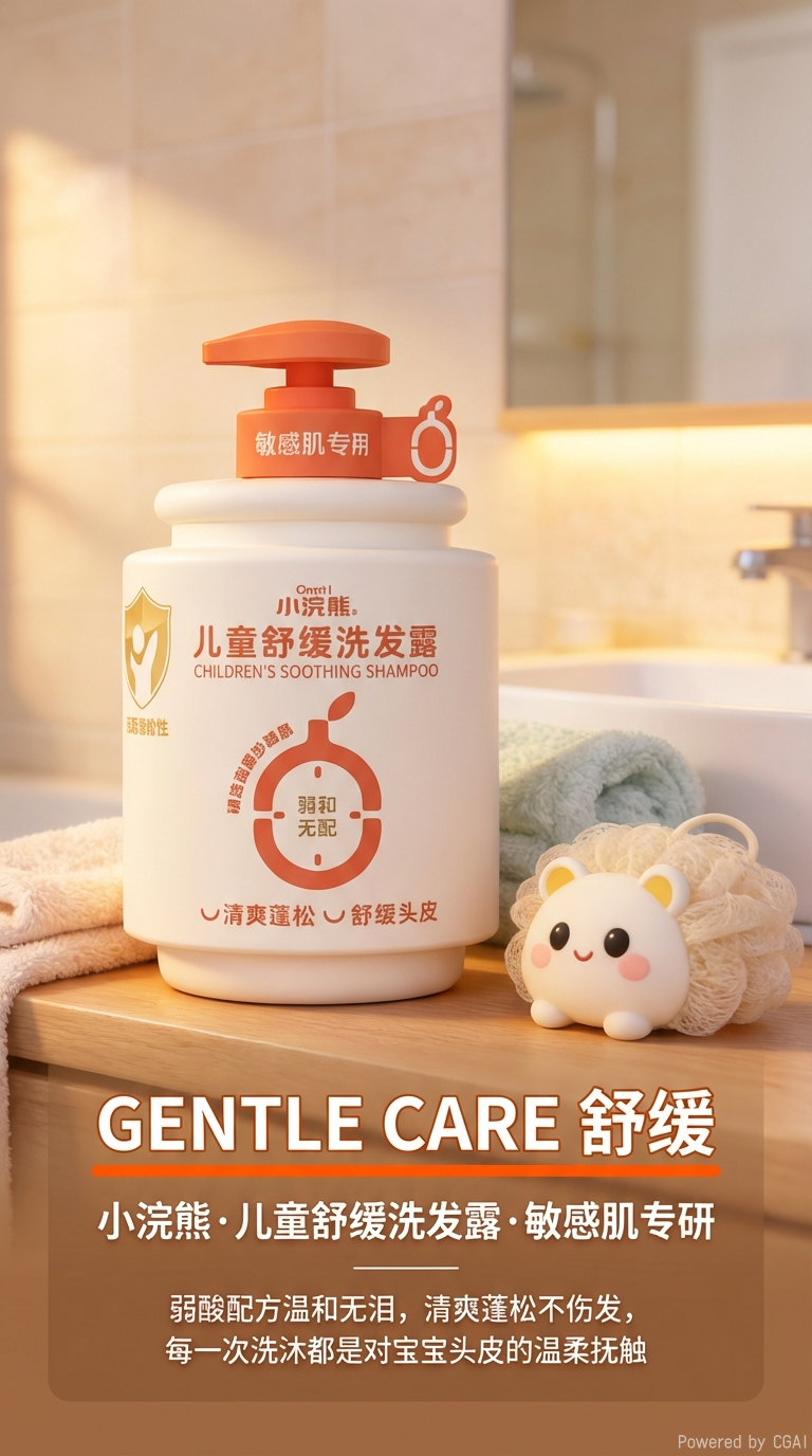 儿童舒缓瓶装洗发露儿童洗护护肤品温和滋养去屑柔顺详情1