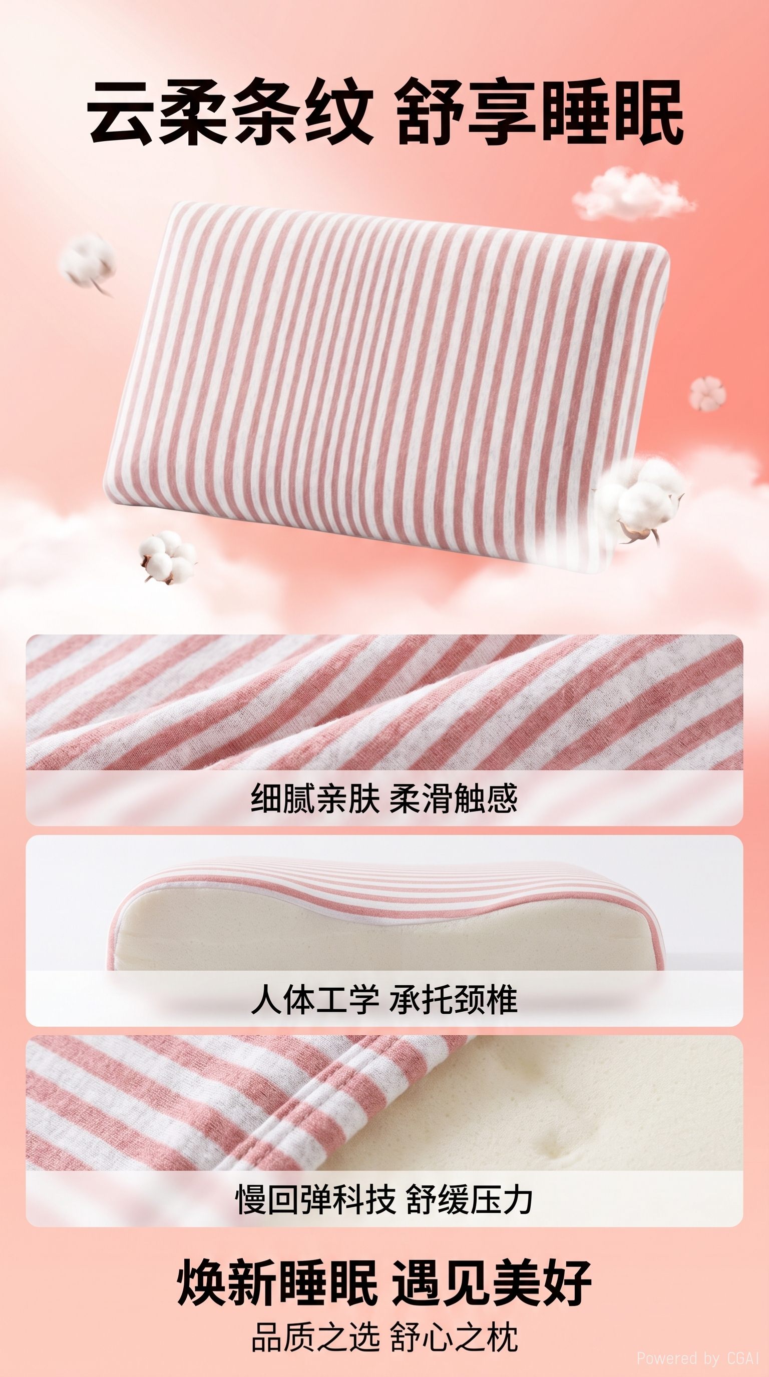 龙枕头午睡枕学生夏季萌系条纹图案趴趴枕详情1