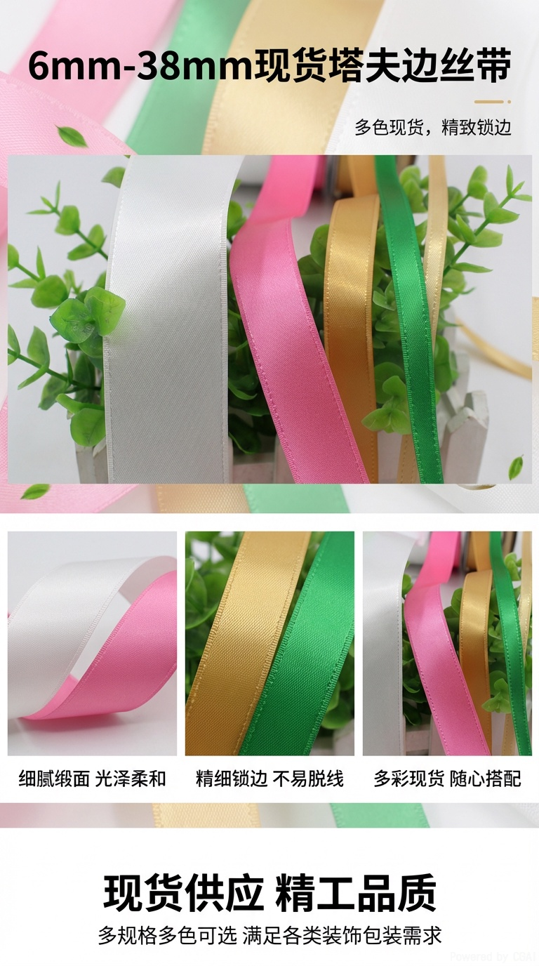 Colored ribbon, taff-edge ribbon, webbing, printed ribbon, pearl pattern, nylon pattern, American pattern decorative items pic 1