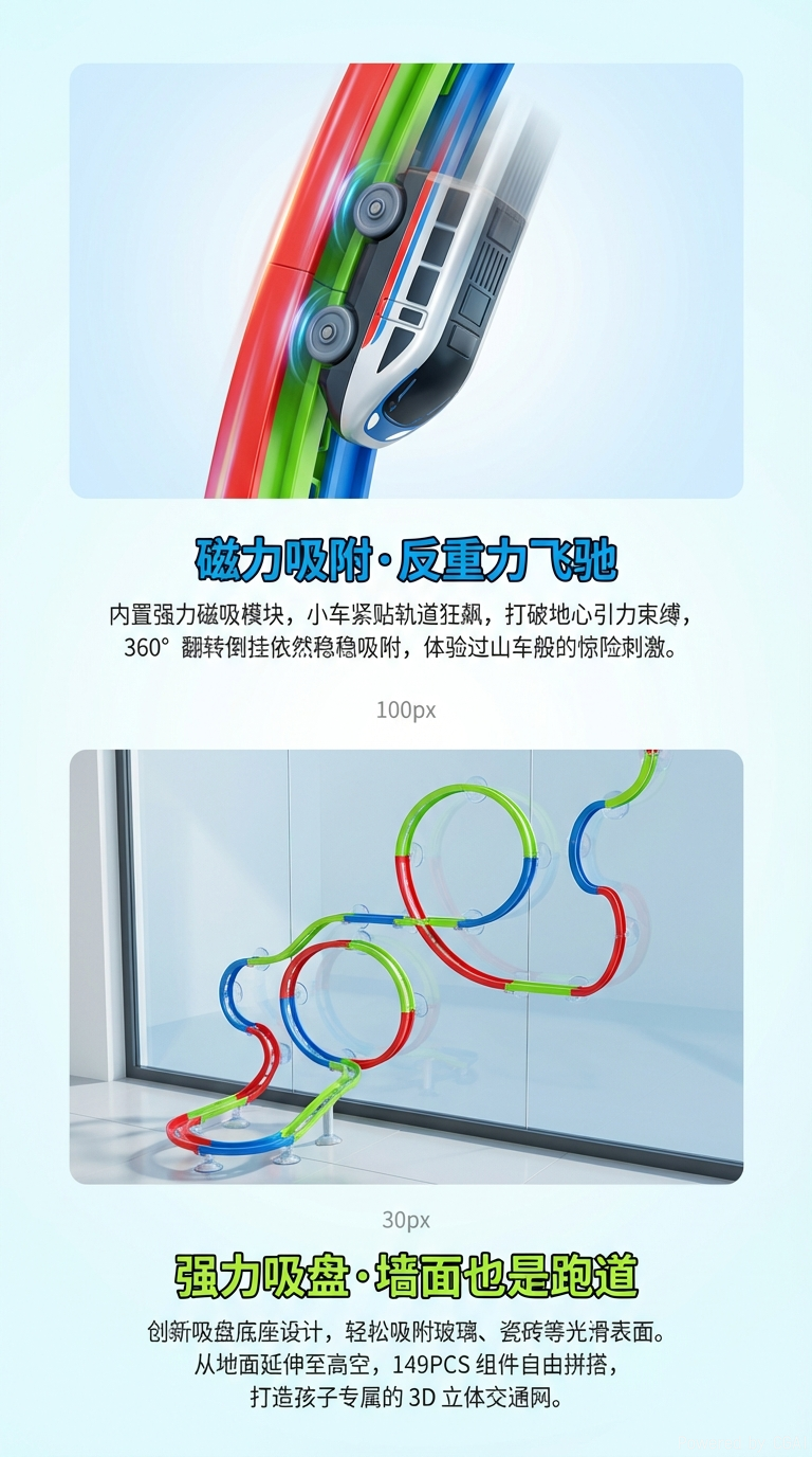 磁力悬浮轨道玩具套装儿童益智磁吸磁力块创意拼装玩具详情2