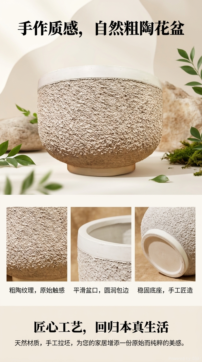 Maceta de óxido de magnesio maceta carnosa maceta artesanía maceta antigua contenedor estilo simple casa greening decoración pic 1