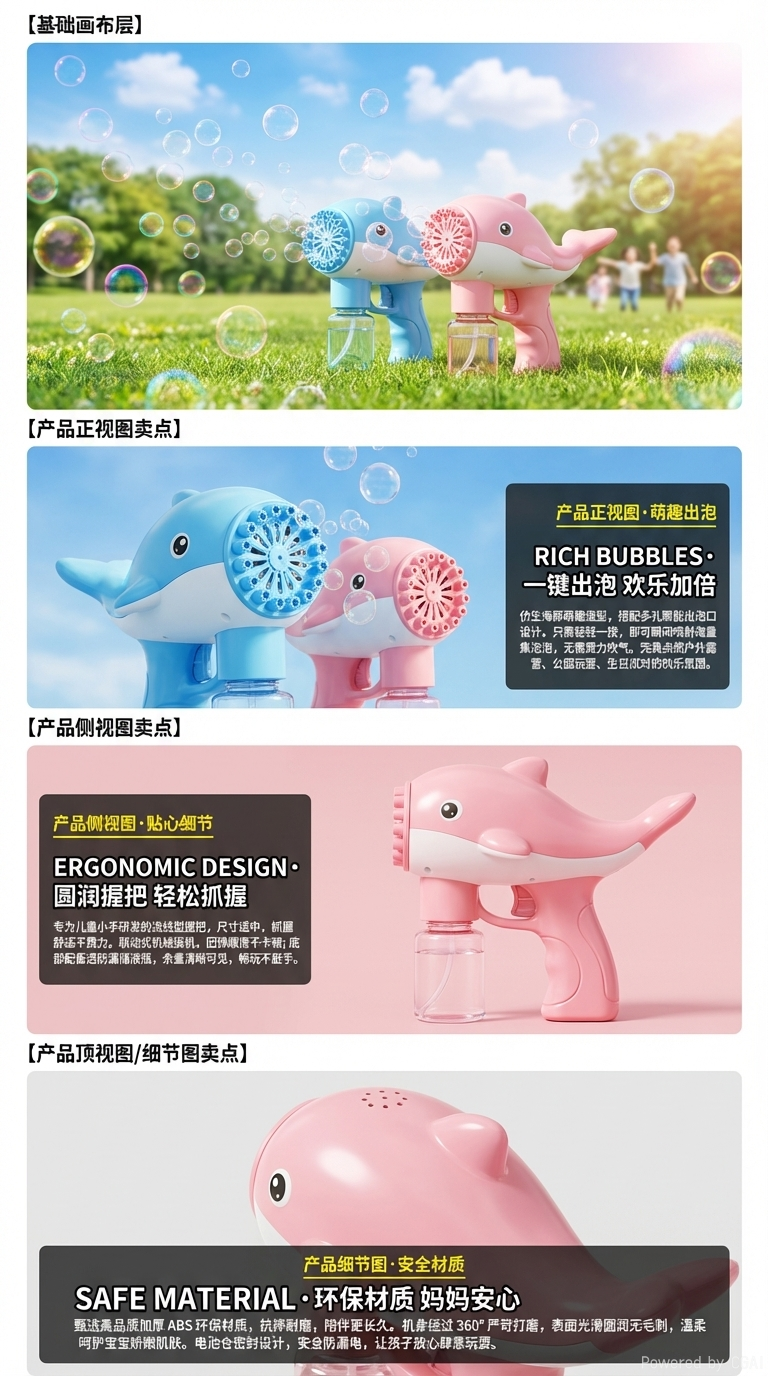卡通海豚造型泡泡机详情2