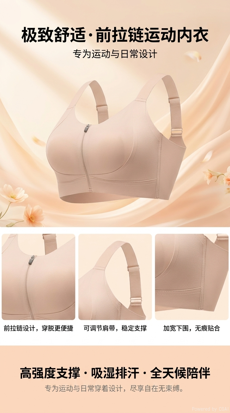 Jelly soft support nude bra 130745555 pic 1