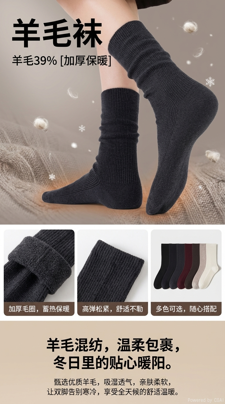 其他袜子透气舒适防滑运动休闲男款加厚耐磨详情1