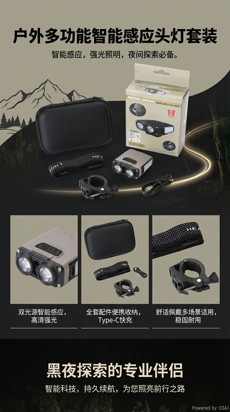 夹帽灯头灯自行车灯帐篷灯野钓徒步工作修理多用途照明092027531详情1