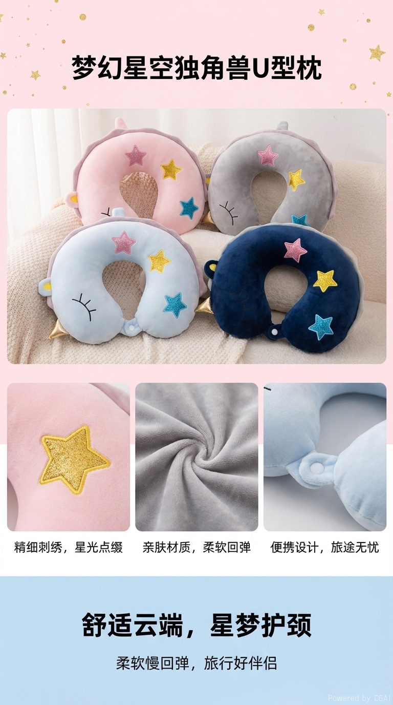U-shaped memory foam travel pillow, comfortable, breathable and neck-protecting new upgraded model 170746154 pic 1