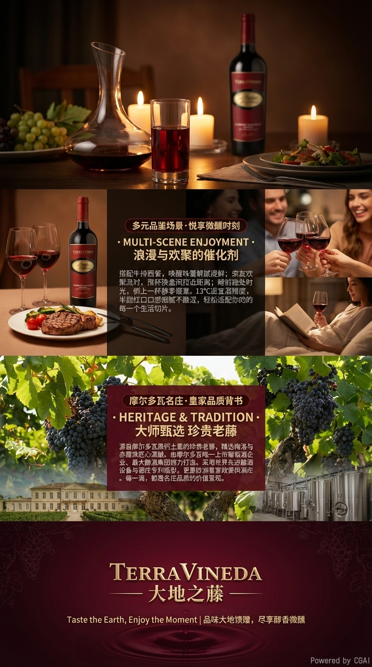 The semi-sweet red wine of the Great Earth Vine in a red wine bottle has a sweet fruity aroma and a rich taste pic 3