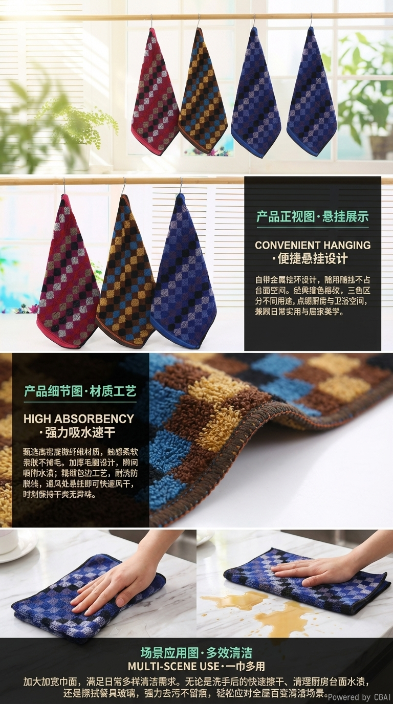 擦手巾 家用速干吸水不掉毛 厨房卫生间通用 深色大方巾 百搭显气质 秋冬披肩围巾 女款高级感方巾 热卖爆款详情2