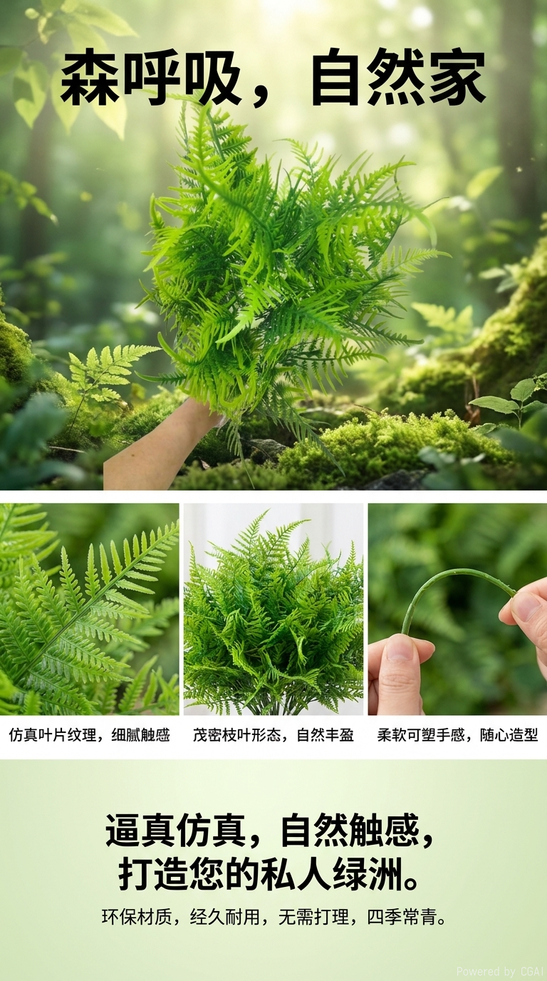 Simulación de 18 cabezas de horquilla única hoja persa hierba acuática de plástico flor falsa planta pared decoración DIY proceso de simulación de planta acuática de plantación verde de plantación simulación de plantación verde de spot reposición de gabinete pic 1