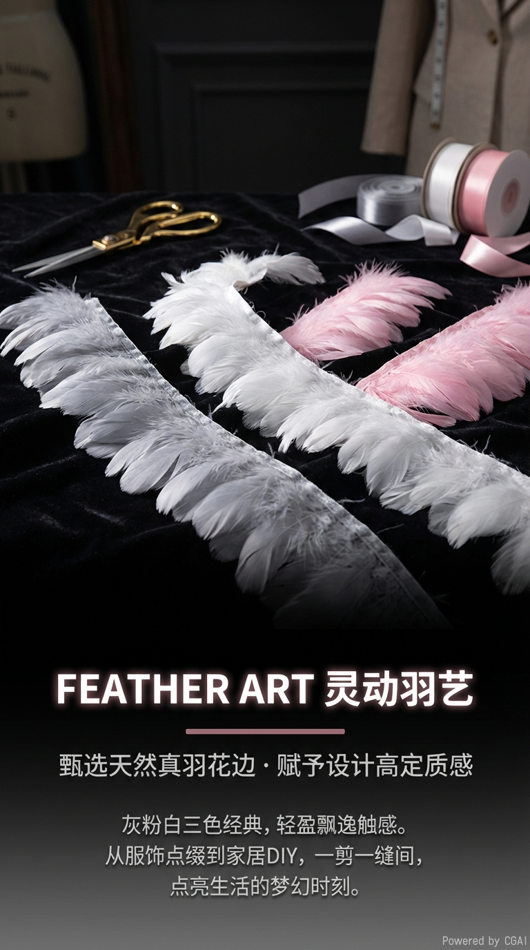 中飘羽毛布条diy彩色羽毛diy饰品灯具服装婚纱装饰材料详情1